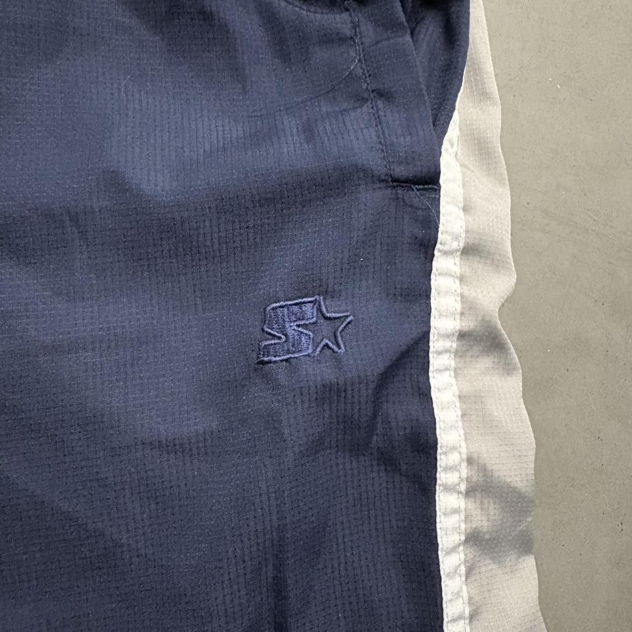 Starter Crazy Vintage Y2K/2000s Baggy Navy Blue Silver Striped Skater Starter Trackpants! Size US 34 / EU 50 - 5 Thumbnail
