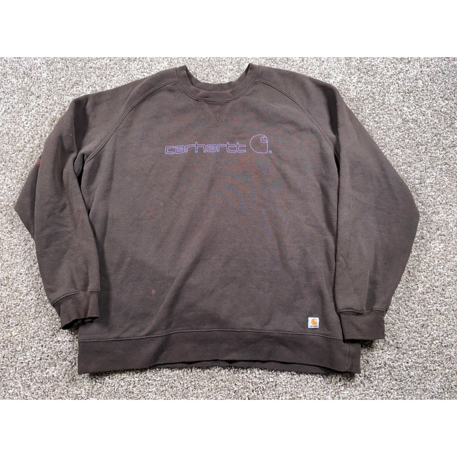 Carhartt Carhartt Embroidered Spell Out Sweatshirt Women's XL Brown Purple Crewneck 50/50 Size XL / US 12-14 / IT 48-50 - 2 Thumbnail