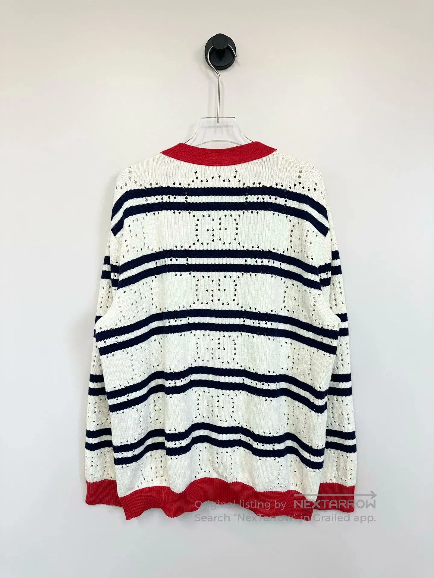 Gucci Guicci Colorblocked Monogrammed Logo Single-breasted Cardi Size M / US 6-8 / IT 42-44 - 2 Thumbnail