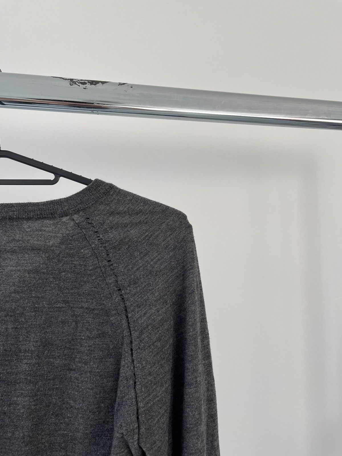 Dior Dior Homme Hedi Slimane Grey Distressed Wool V Neck Sweater Size US S / EU 44-46 / 1 - 8 Thumbnail