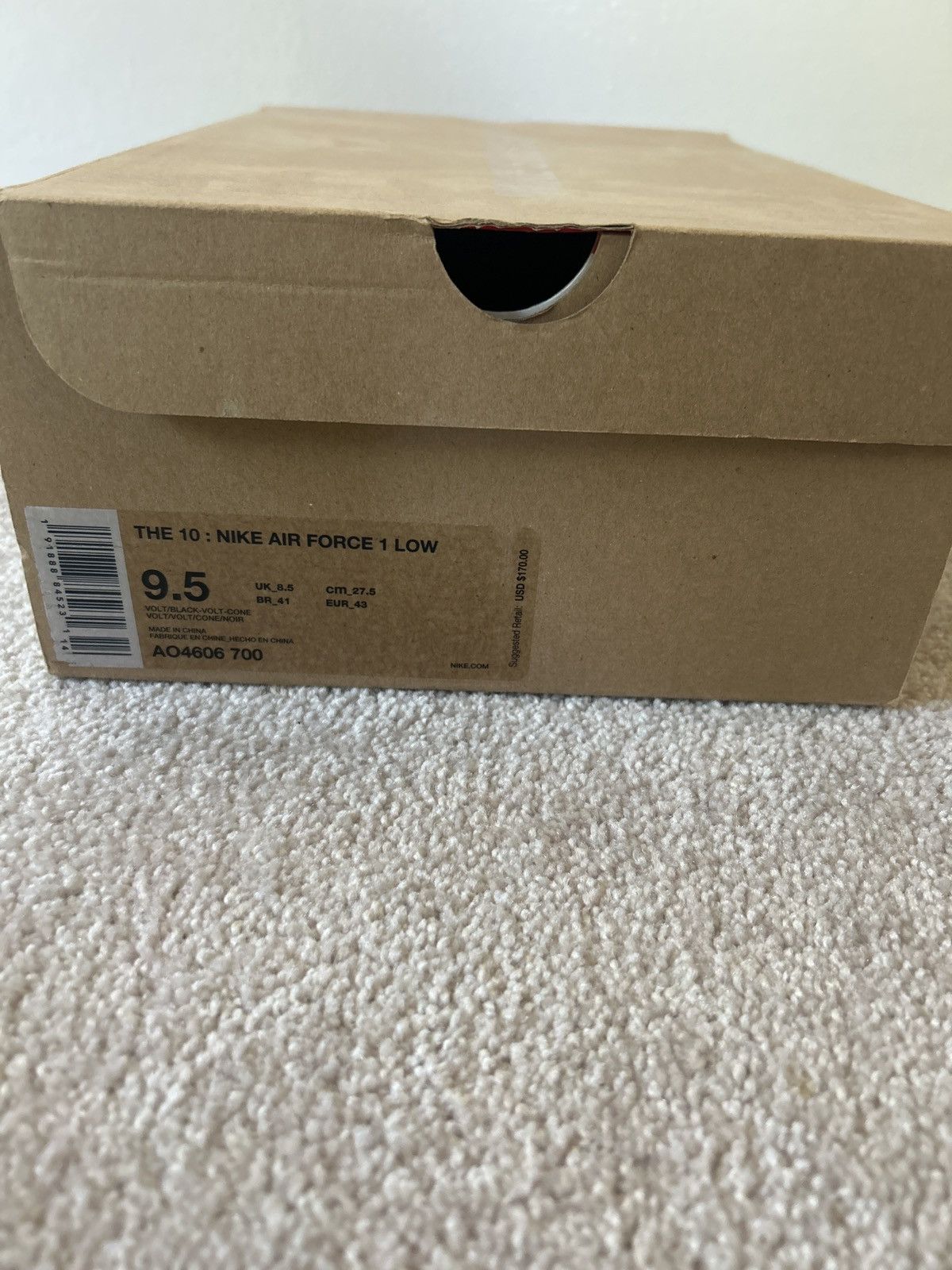 Nike × Off-White The 10: Nike Air Force 1 Low Off White Volt Size US 9.5 / EU 42-43 - 8 Thumbnail