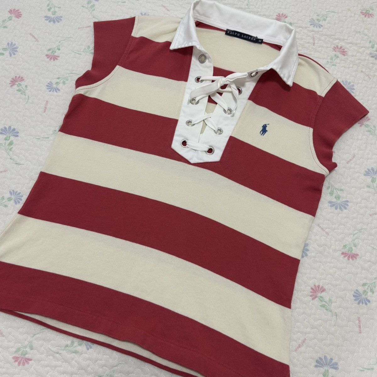 Polo Ralph Lauren Polo Ralph Lauren Lace-Up Polo Shirt Size M / US 6-8 / IT 42-44 - 3 Thumbnail