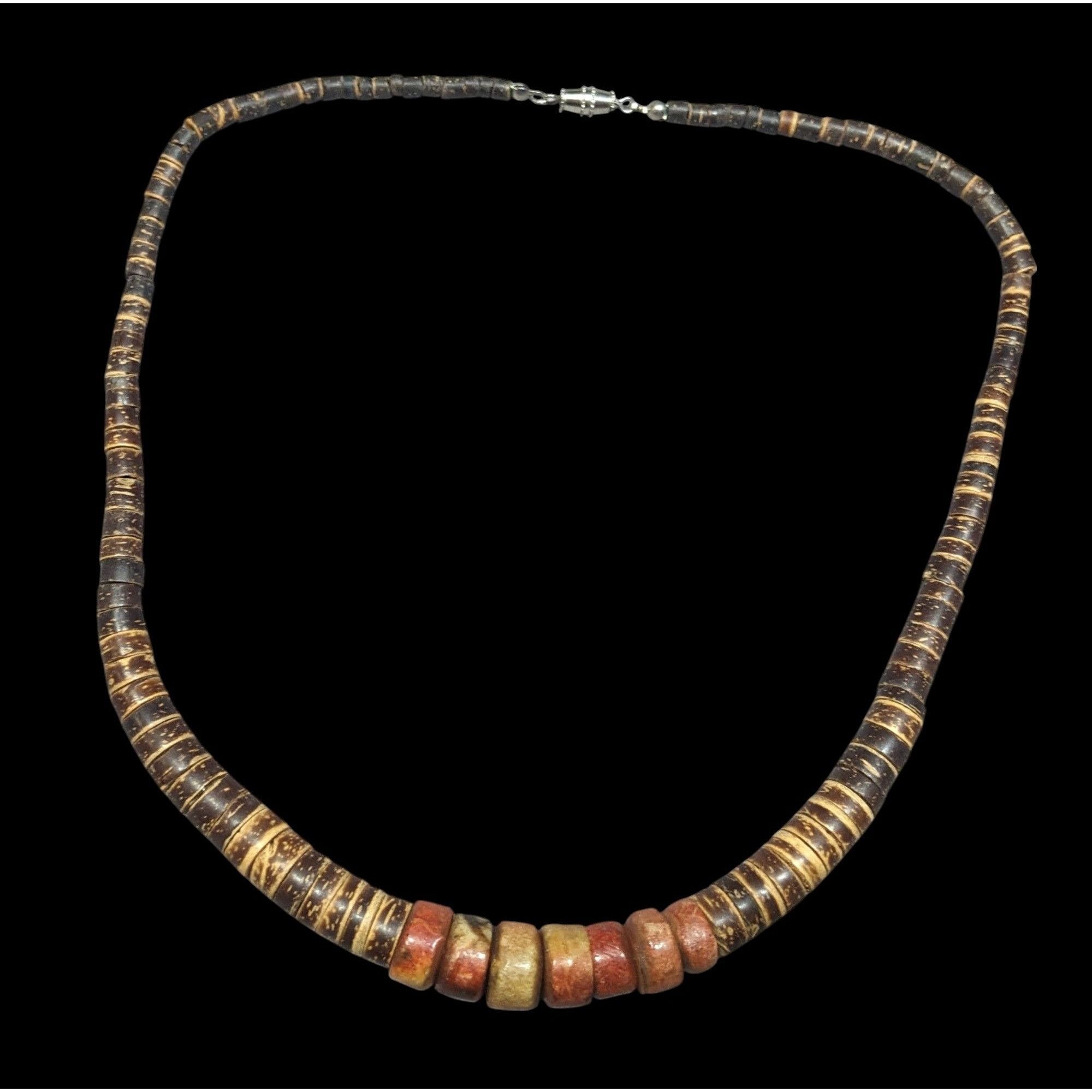 Other Vintage Handmade Wood And Stone Heishi Necklace Size ONE SIZE - 1 Thumbnail