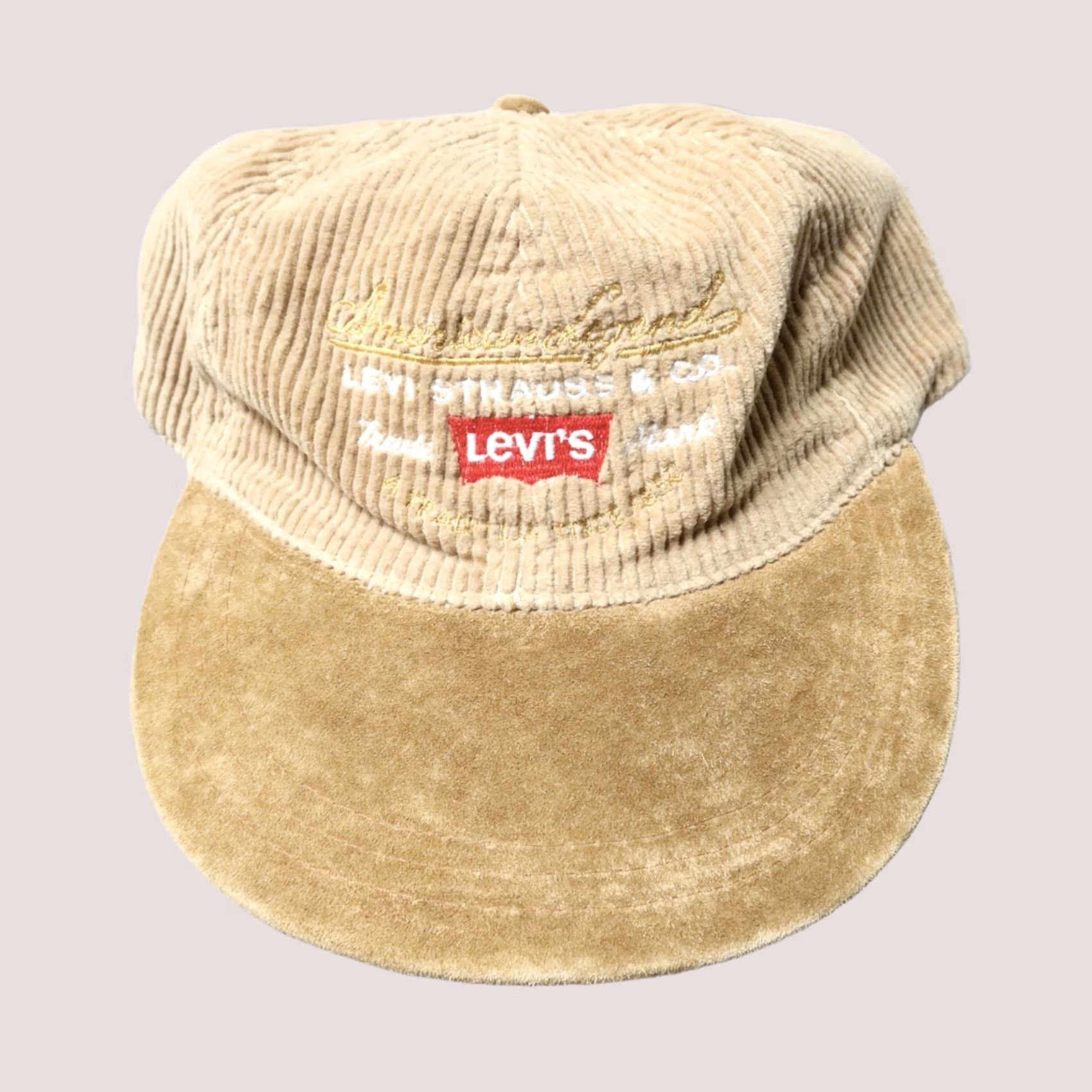 Levi's Vintage Levi's Corduroy Suede Strapback Hat Cap Adjustable Brown Mens Hat Size ONE SIZE - 1 Thumbnail