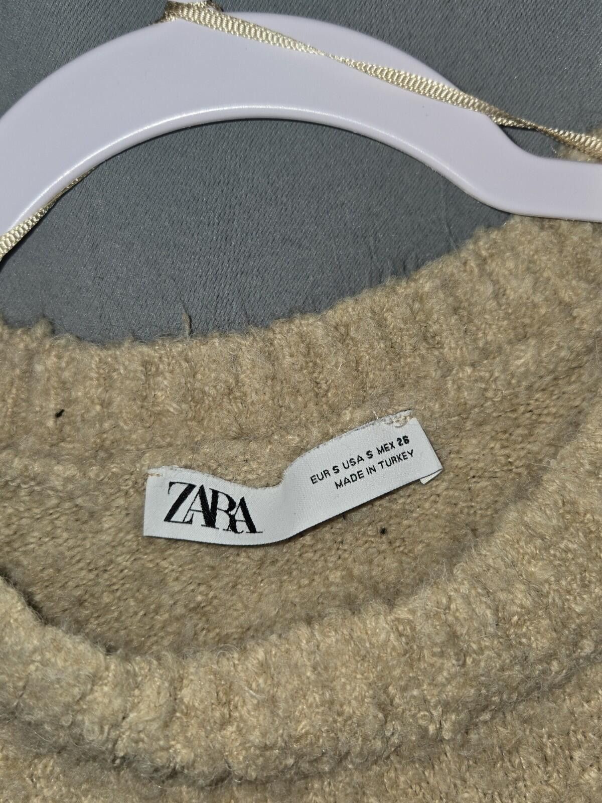 Zara Zara Womens Oatmeal Beige Textured Knit Bell Sleeve Sweater Size S / US 4 / IT 40 - 3 Thumbnail