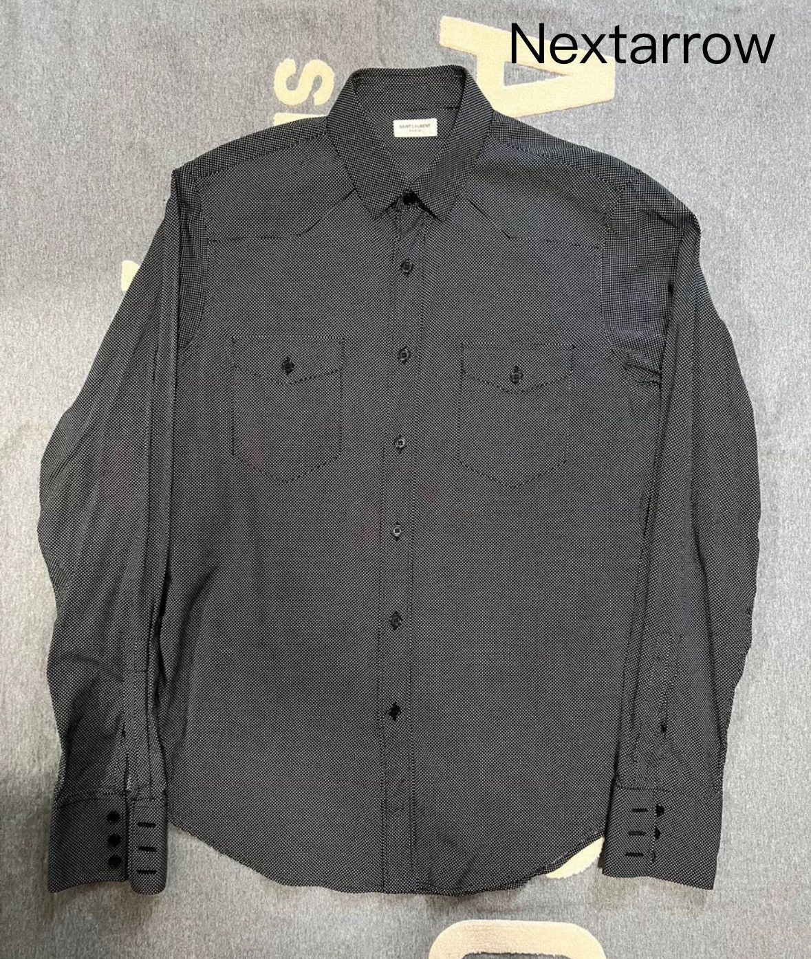 Saint Laurent Paris × Yves Saint Laurent Saint Laurent's first year wavelet dot shirt2412-Nextarrow Size US S / EU 44-46 / 1 - 1 Thumbnail