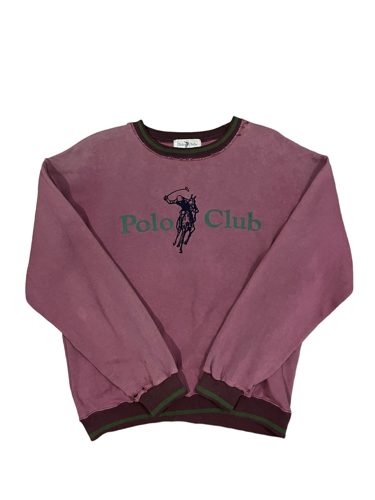 Beverly Hills Polo Club Vintage Trashed Polo Club Big Logo Distressed Ringer Sweater Size US L / EU 52-54 / 3 - 7 Thumbnail