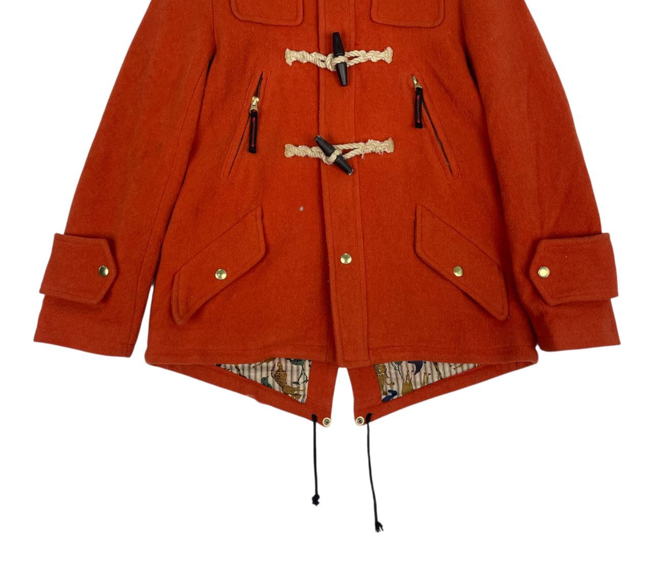 Ne-Net Vintage Né-net Hooded Duffle Coat Burnt Orange Wool Jacket Size M / US 6-8 / IT 42-44 - 7 Thumbnail