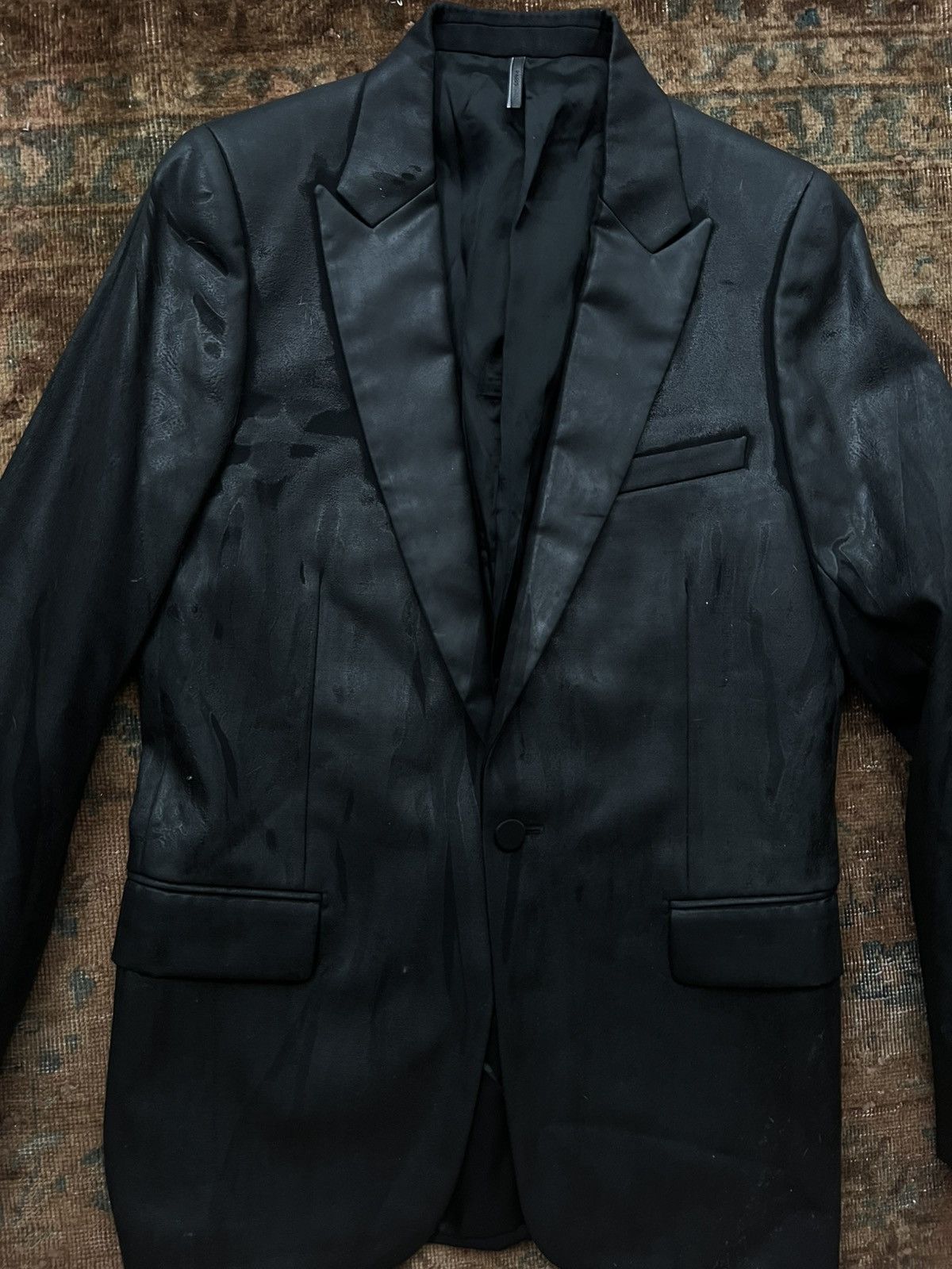 Dior Dior Homme FW03 Luster Devour Waxed Blazer Size 46S - 2 Thumbnail