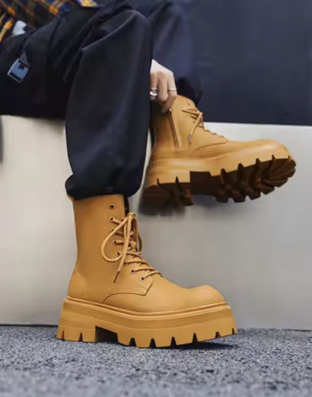GOSTAR DE FUGA × Japanese Brand FUGA leather side zip biker boots