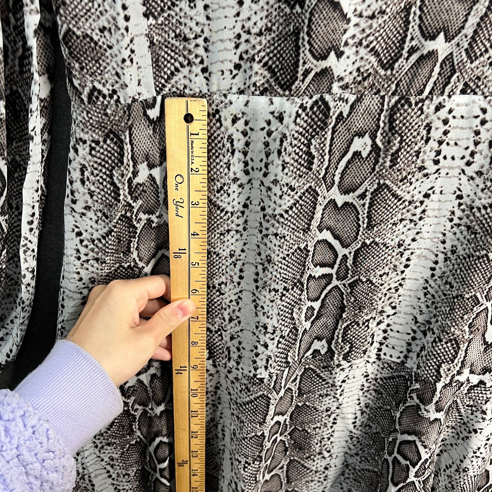 Other Sam Edelman Snakeskin Tiered Ruffle Midi Dress Grey Size L / US 10 / IT 46 - 8 Thumbnail