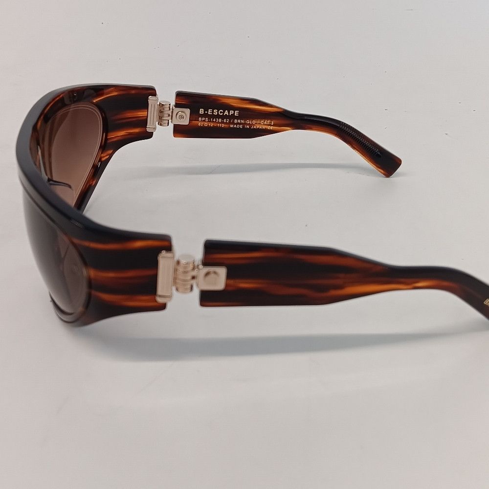 Balmain Balmain Unisex B-Escape Geometric Sunglasses - Brown/Gold Size ONE SIZE - 7 Thumbnail