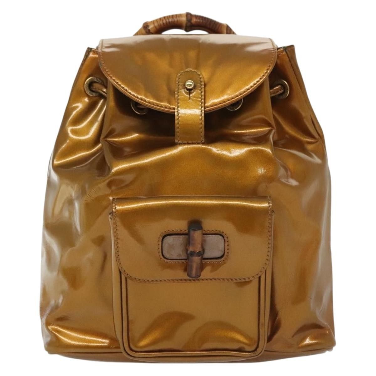 Gucci Gucci Vintage Bamboo Backpack Patent Size ONE SIZE - 1 Thumbnail