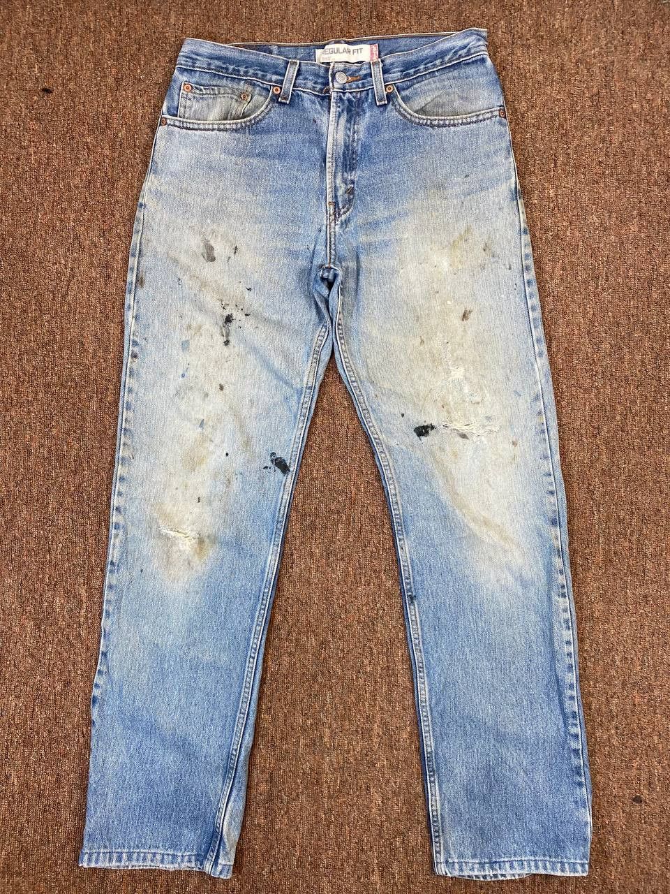 Levi's vintage levis 505 distressed denim paint splatter design Size US 33 - 6 Thumbnail