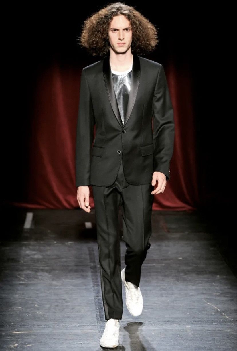 Maison Margiela Maison Margiela 🇮🇹 Black Wool Shawl Lapel 2-btn Tux 50R NWT Size 40R - 1 Thumbnail