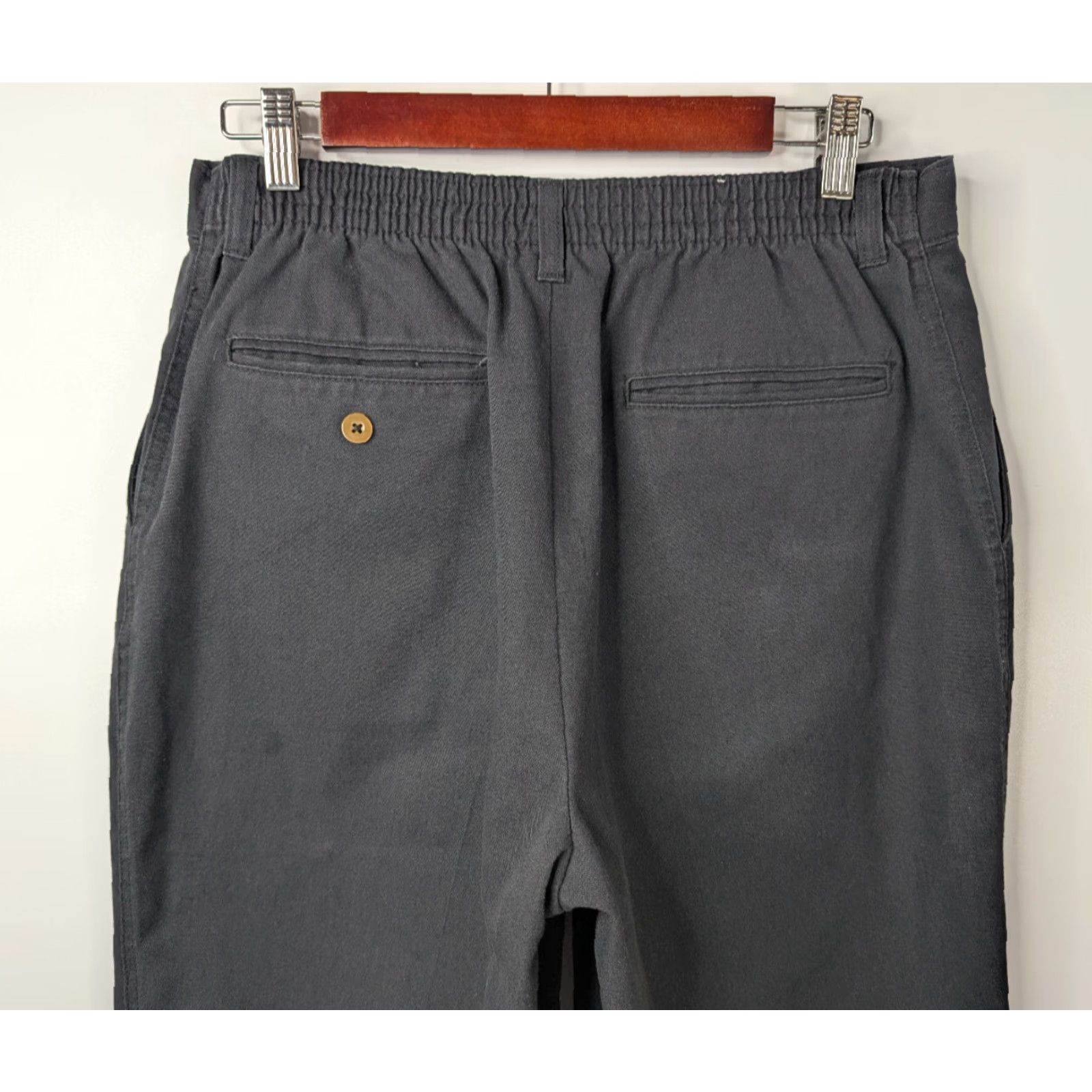 Vintage Towncraft Men's Pants 34-30 Gray Elastic Waist Straight Leg Casual Workwear Slacks Size US 30 / EU 46 - 5 Thumbnail