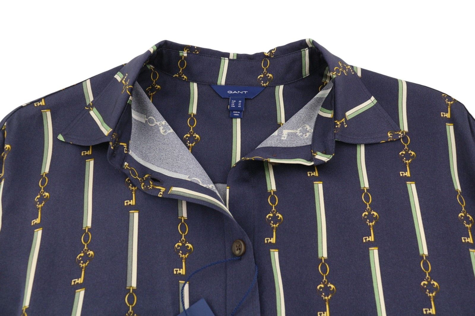 Gant AMERICAN LUXE EU40 Evening Blue Button-Up Dress 87728 Size L / US 10 / IT 46 - 4 Thumbnail