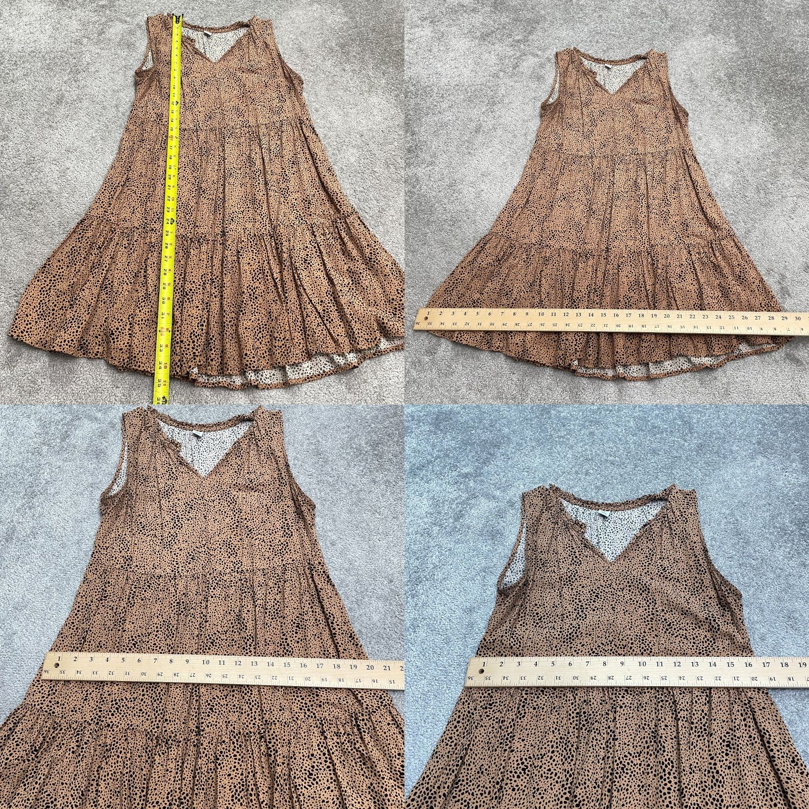 Old Navy VINTAGE Old Navy Leopard Animal Print A-Line Midi Dress Womens Medium Brown Sleeveless Boho Casual Summer Size M / US 6-8 / IT 42-44 - 8 Thumbnail