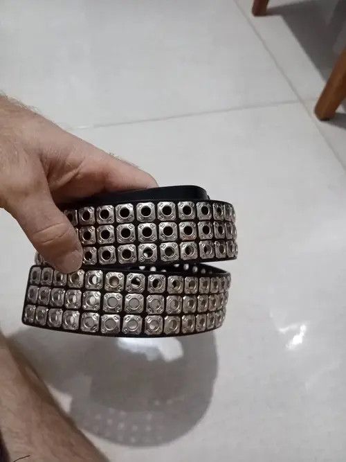 Leather Amamiya x Mirei Retro Square Rivet PU Leather Belt Size ONE SIZE - 4 Thumbnail