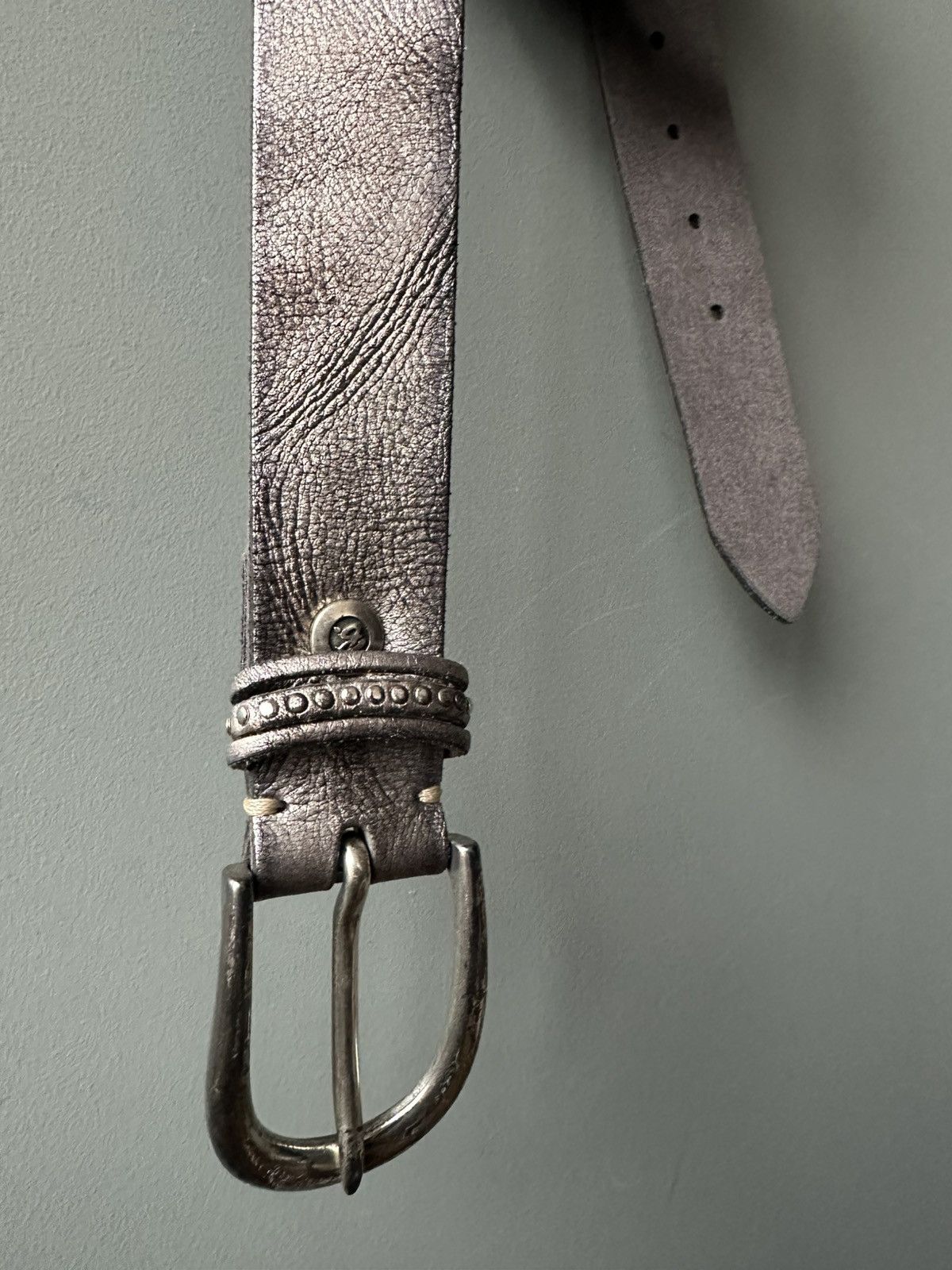 Vintage Vintage Gothic Faded Leather Belt Y2K Size ONE SIZE - 2 Thumbnail