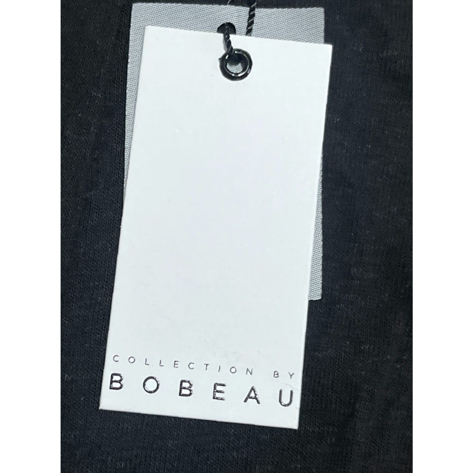 Vintage Bobeau Shirt Womens Large Black Tie on Front Short Sleeve NWT Size L / US 10 / IT 46 - 7 Thumbnail
