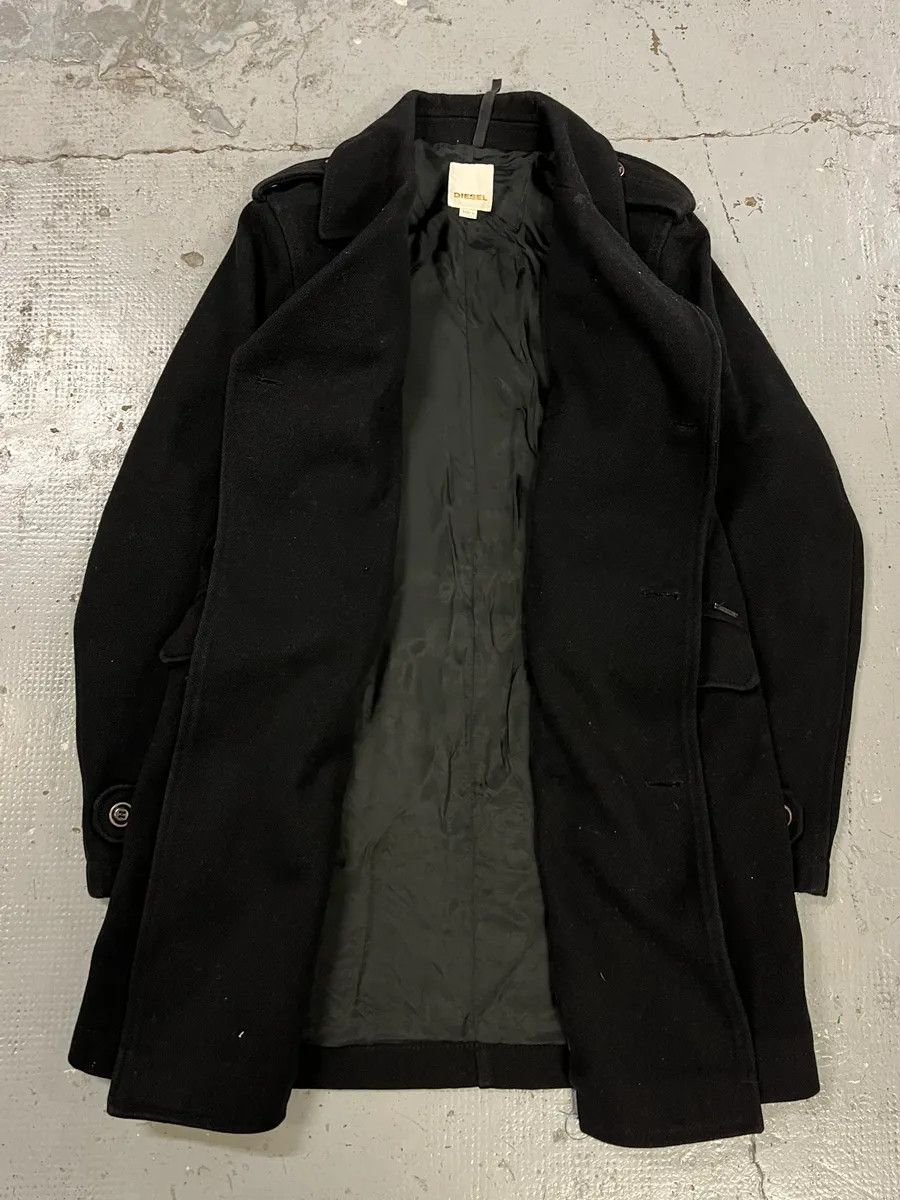 Diesel 2000s Diesel Black Buttuoned Wool Duffle Coat Size US L / EU 52-54 / 3 - 6 Thumbnail