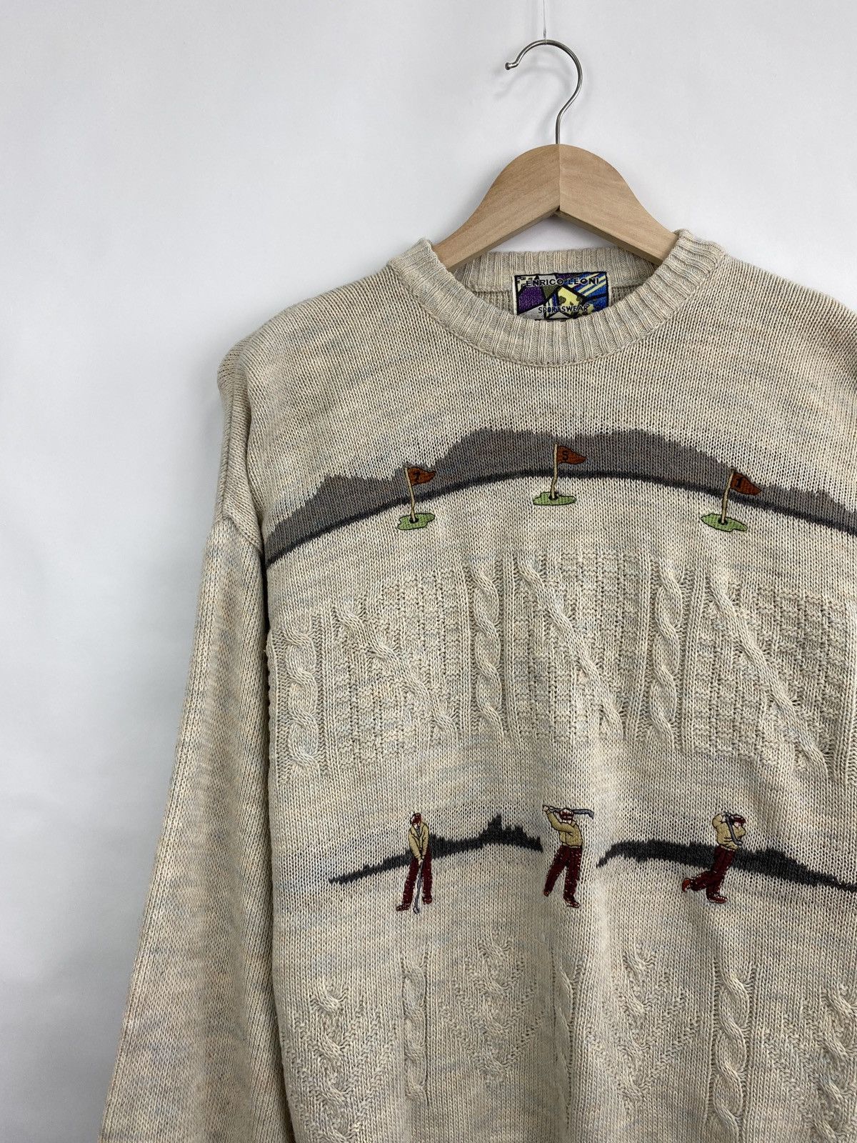 Vintage 🇮🇹 Vintage 90s Golf Enrico Leoni Sweater Made In Italy Rare Size US L / EU 52-54 / 3 - 2 Thumbnail