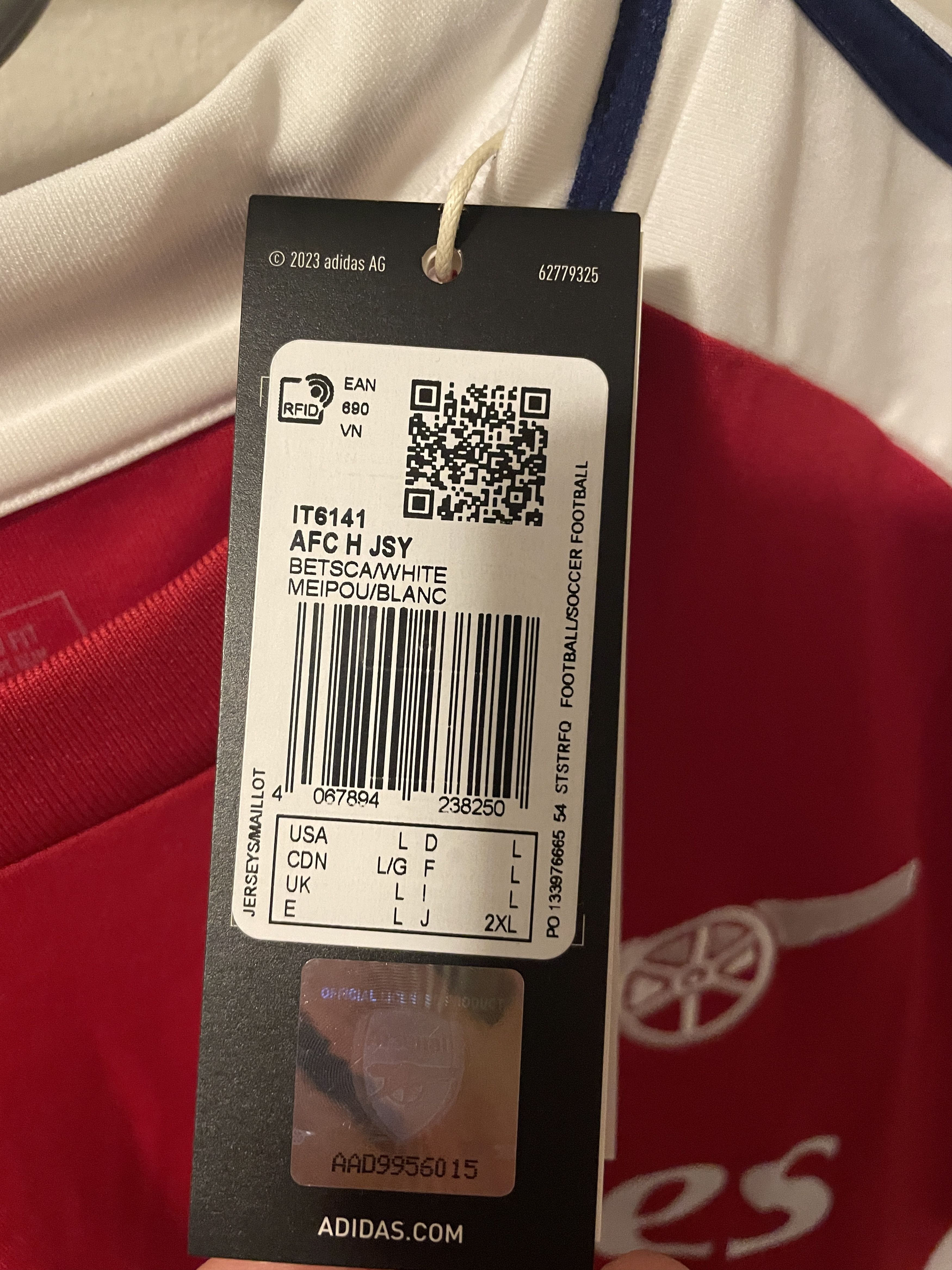 Other (Brand new)Arsenal Declan Rice home jersey w champions leagu Size US L / EU 52-54 / 3 - 3 Thumbnail