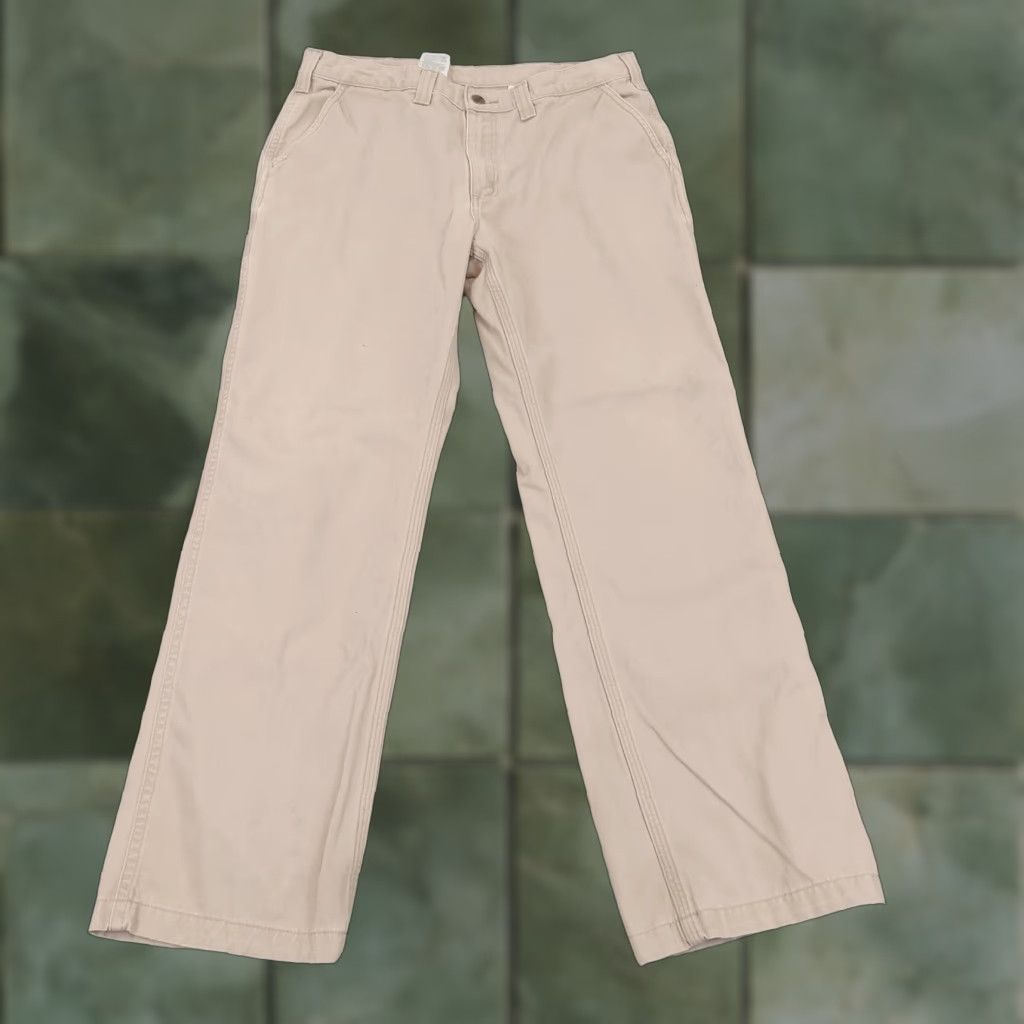 Carhartt Carhartt Workwear Pants Beige Straight Leg Regular Fit 36x32 Cotton Mens Size US 36 / EU 52 - 1 Thumbnail
