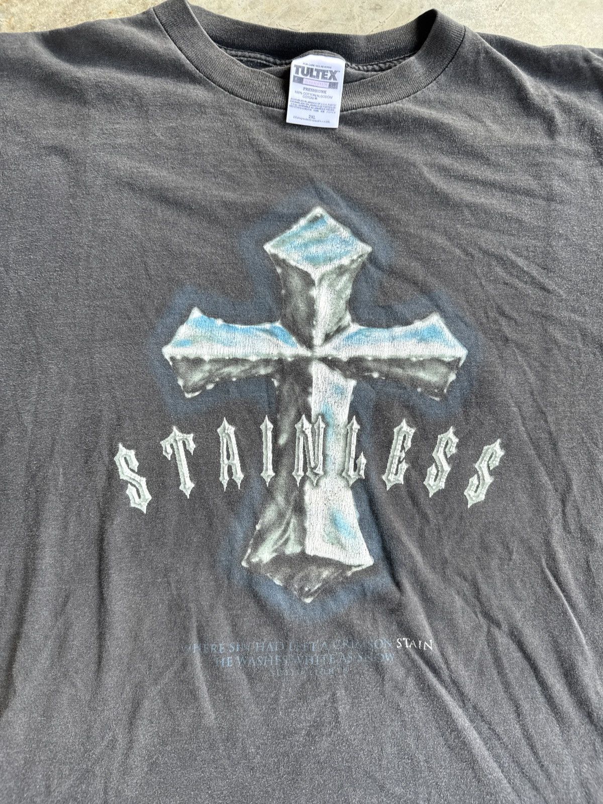 Vintage *RARE*VTG RELIGION GOD STAINLESS CROSS CHROME VIBE FADED TEE Size US XXL / EU 58 / 5 - 2 Thumbnail