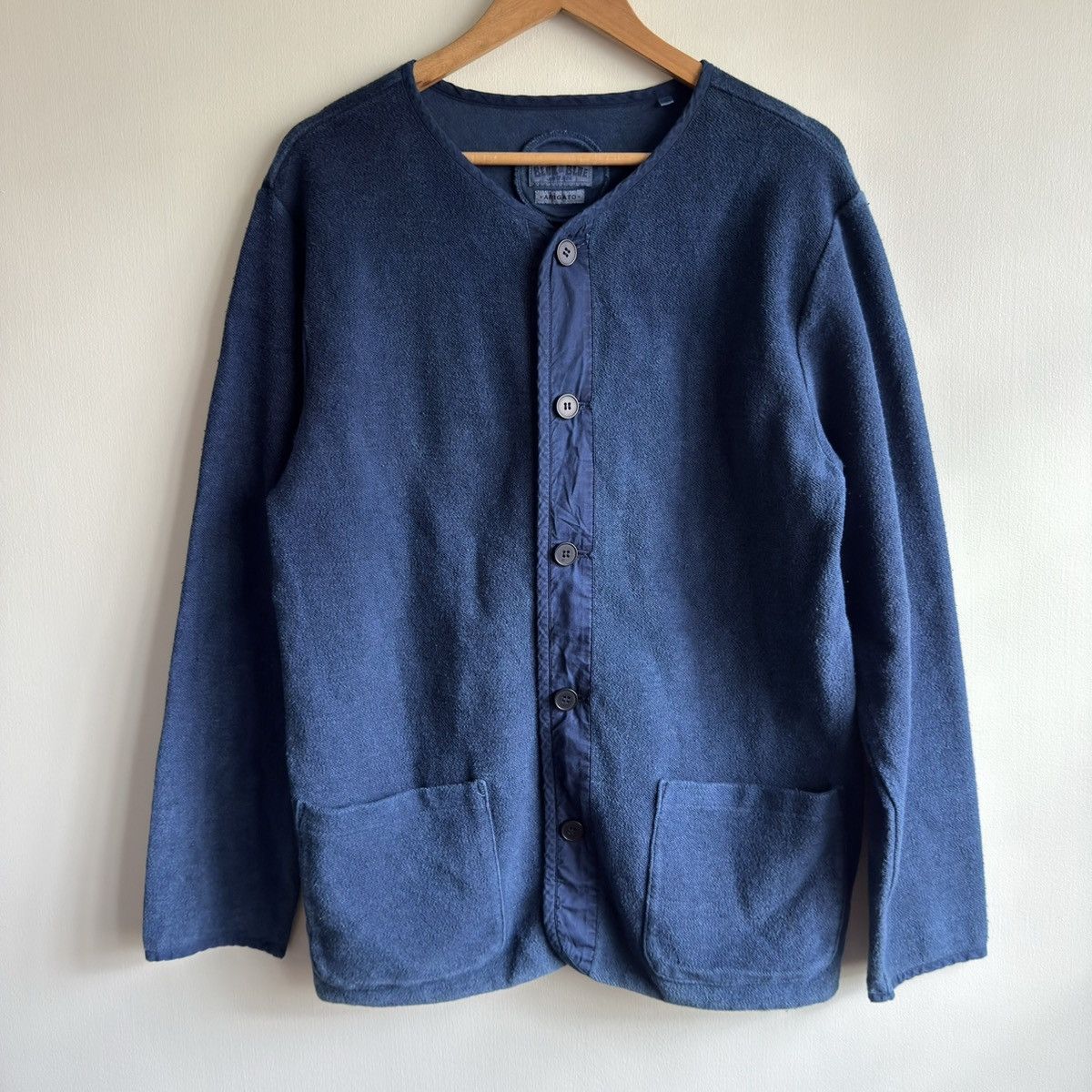 Blue Blue Japan Blue blue japan colarless sashiko indigo jacket Size US M / EU 48-50 / 2 - 1 Thumbnail
