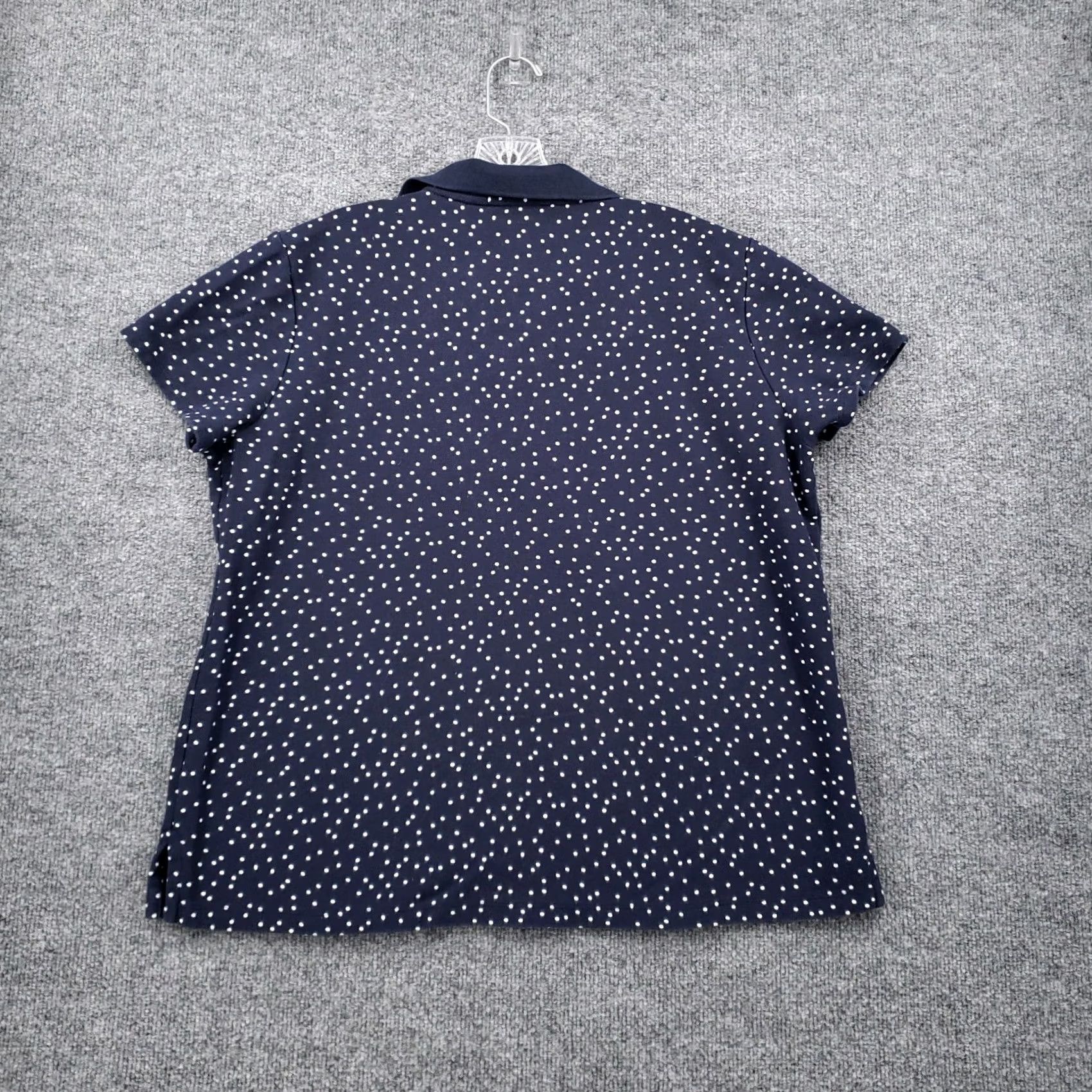 Vintage LL Bean Polo Shirt Womens XL Blue Polka Dot Golf Size XL / US 12-14 / IT 48-50 - 2 Thumbnail