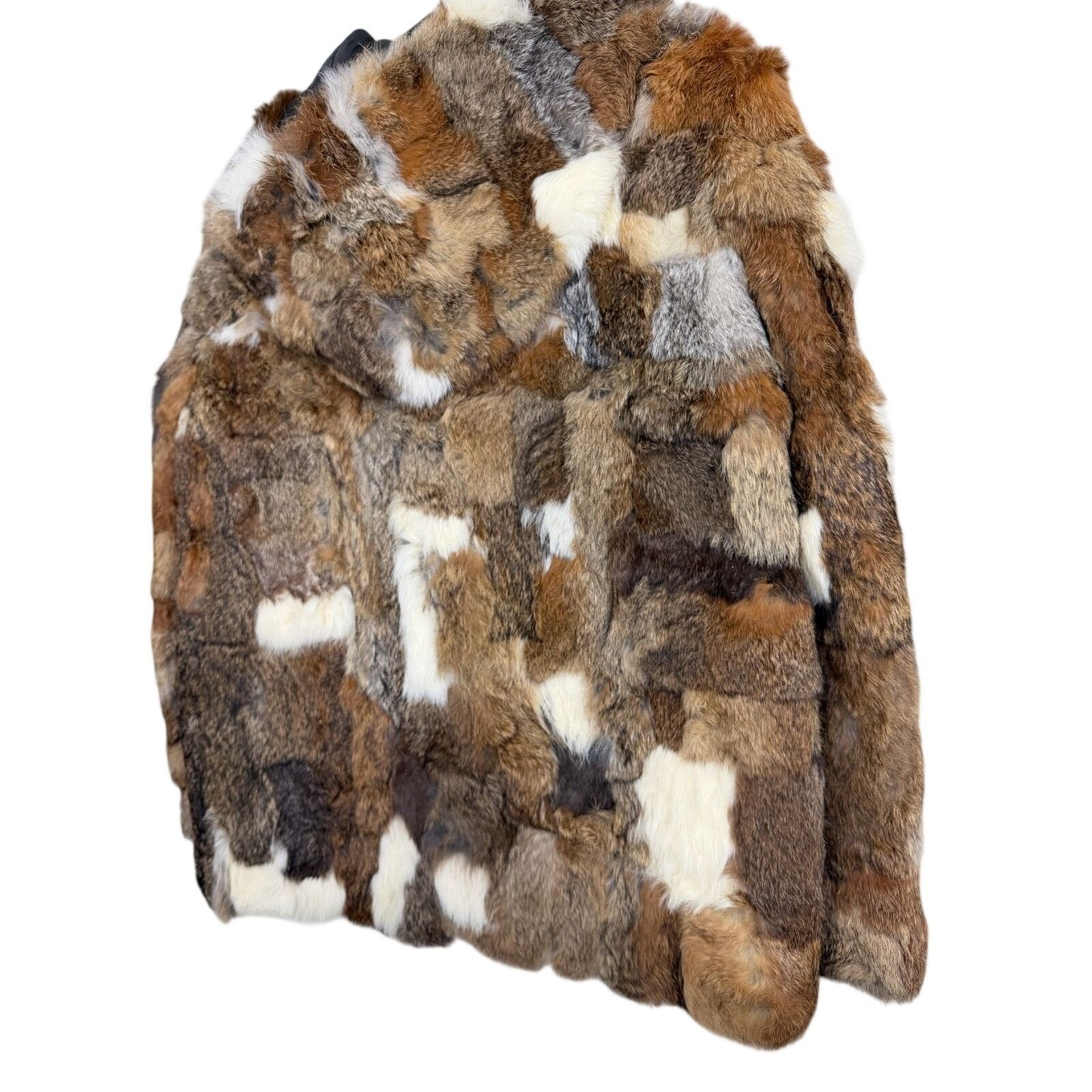 Vintage Vintage Authentic 100% Women's Rabbit Fur Patchwork Coat Size L / US 10 / IT 46 - 7 Thumbnail