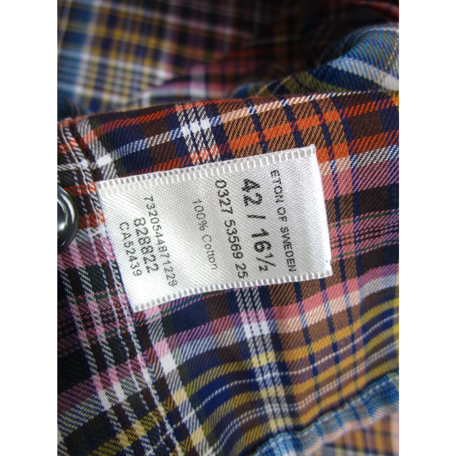 Eton ETON Shirt Mens Slim 42 15.5 Madras Tattersall Plaid Button-down Large Size US L / EU 52-54 / 3 - 7 Thumbnail