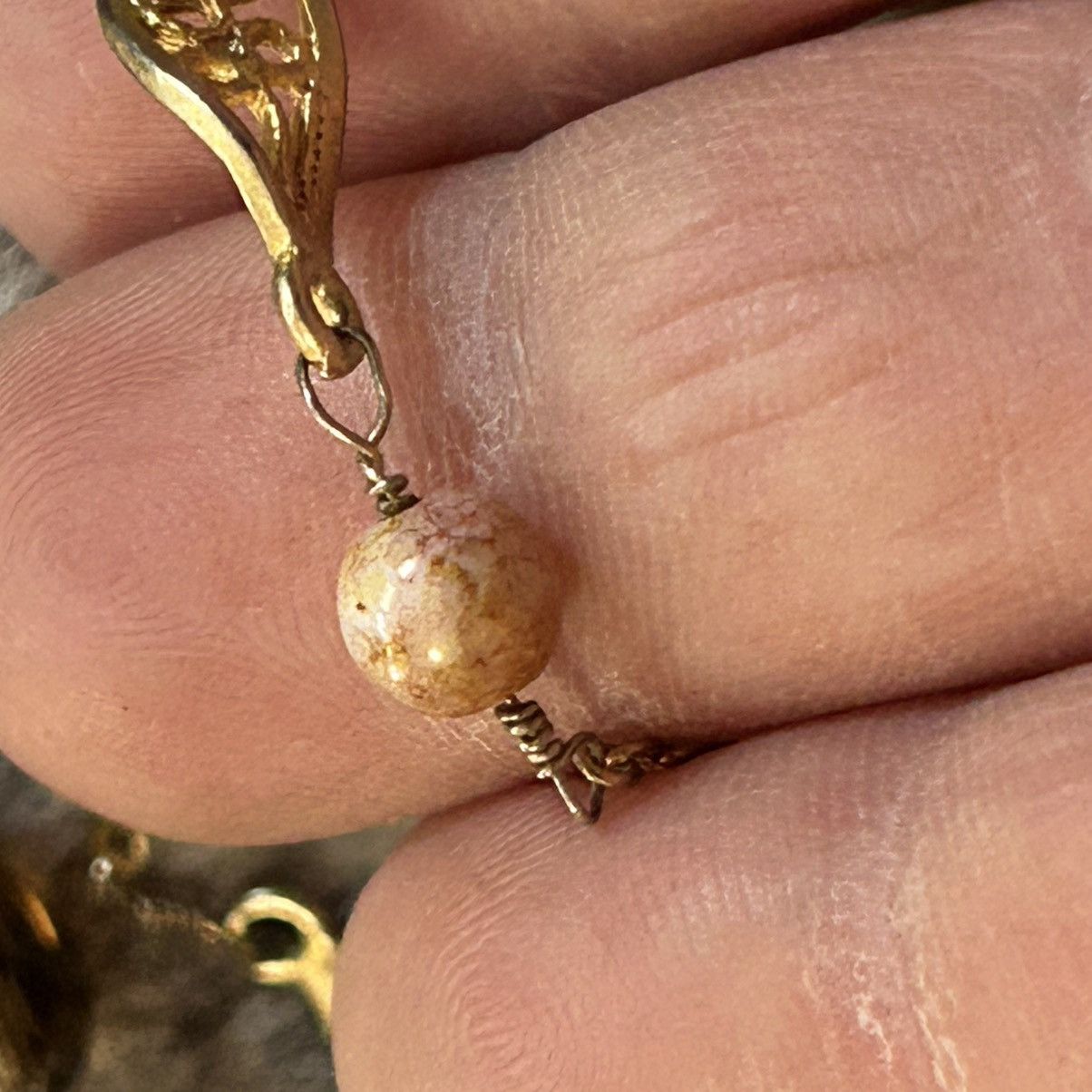 Vintage Vintage handcrafted wired stone glass pearl bead necklace Size ONE SIZE - 7 Thumbnail