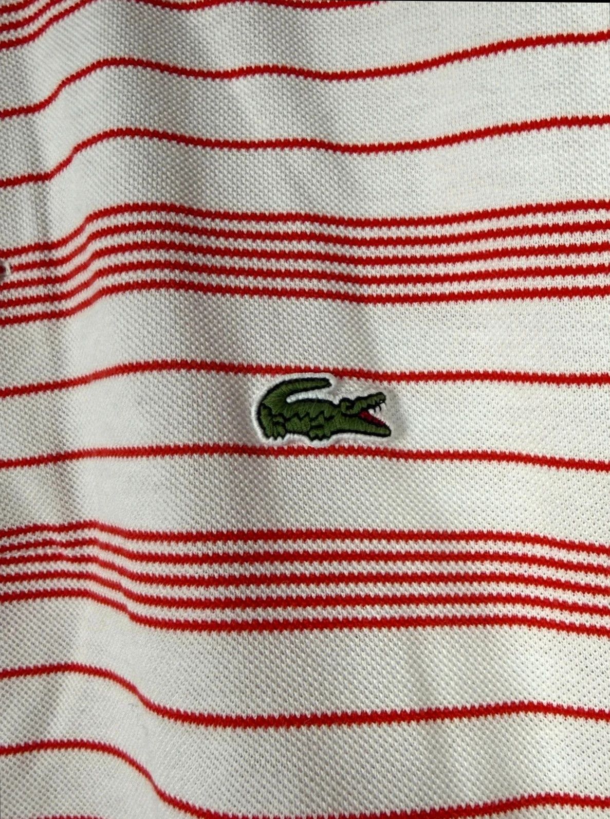 Lacoste Lacoste Women Polo Shirt White Red Stripes Logo Size L / US 10 / IT 46 - 3 Thumbnail