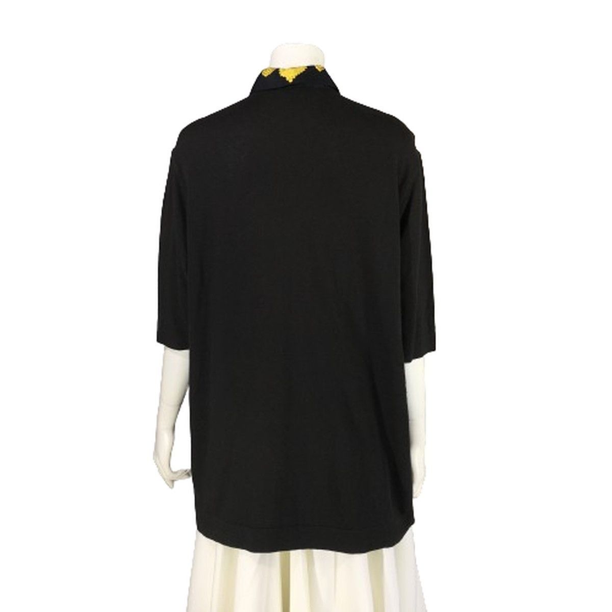 Hermes HERMES Silk Knit Shirt Black Serie Button women FR40 UK12 Size L / US 10 / IT 46 - 3 Thumbnail