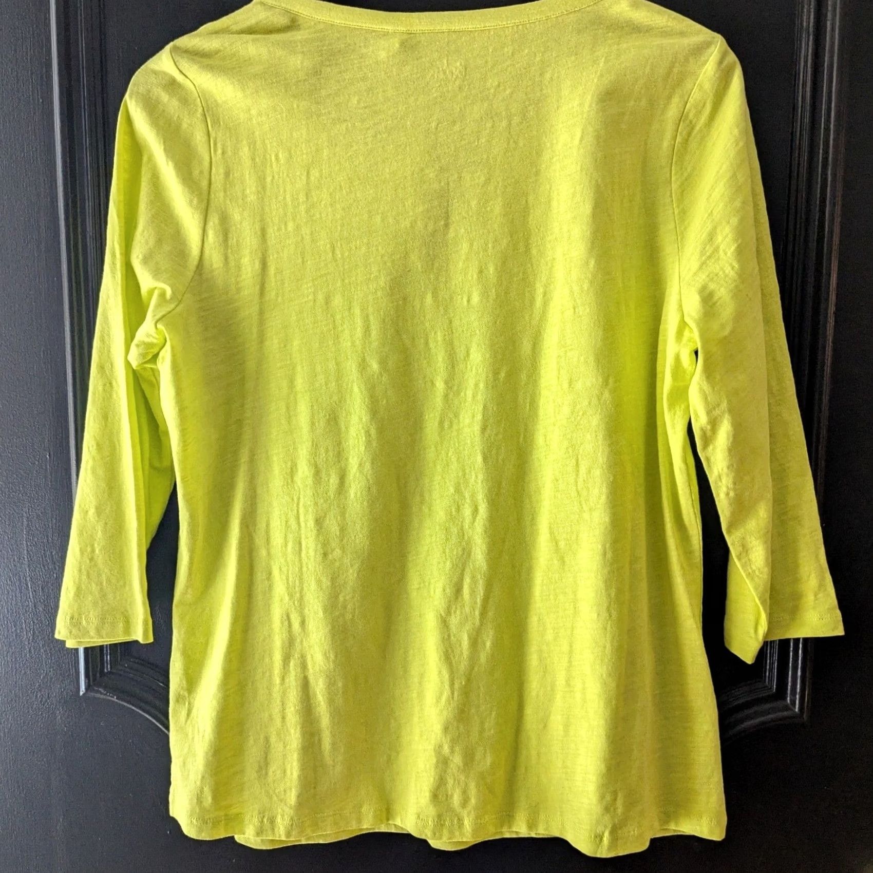 Boden Boden Slub Knit Cotton Henley Top 3/4 Sleeve Lime Green Neon Yellow Womens S Shirt Casual Preppy Mens Girls Size S / US 4 / IT 40 - 3 Thumbnail