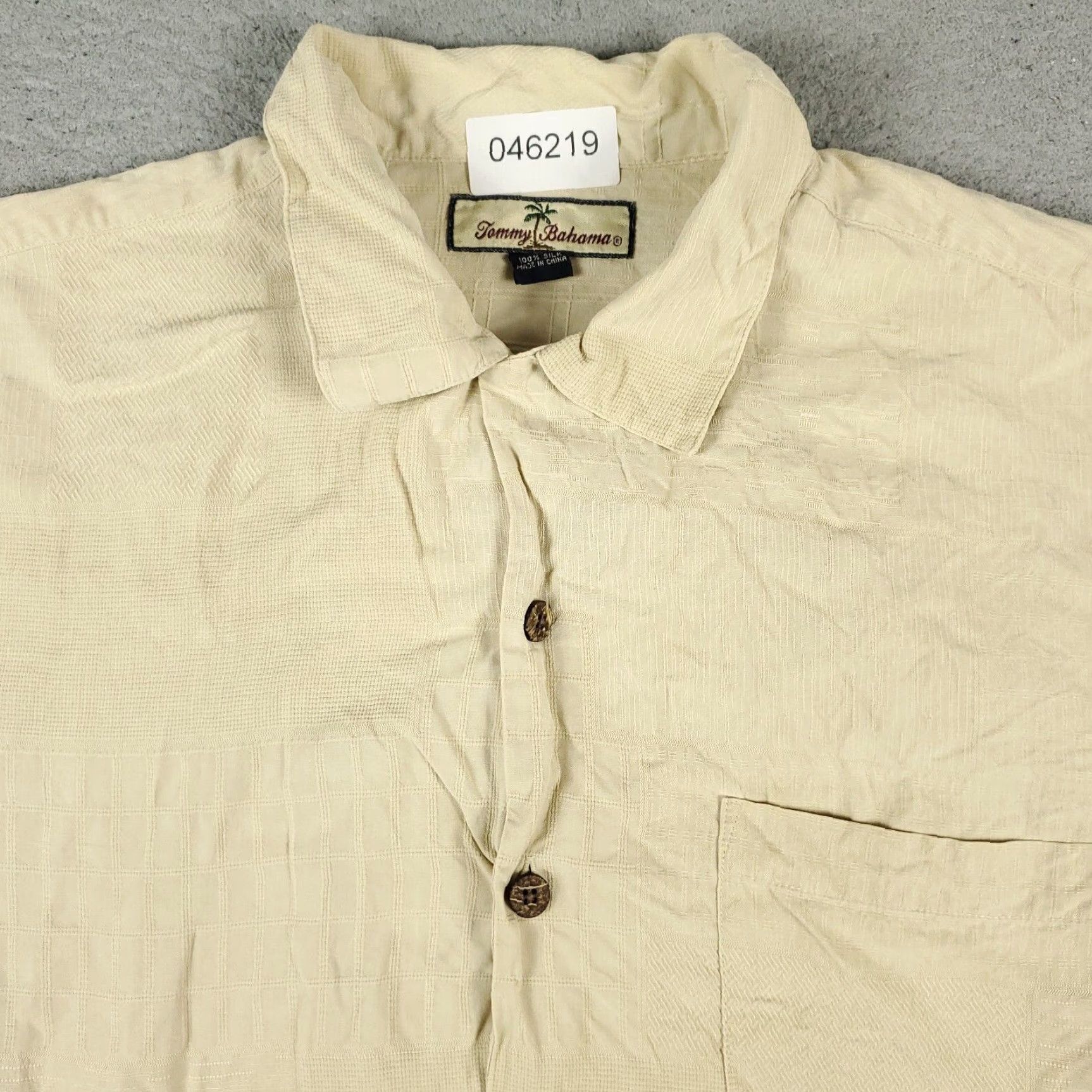 Tommy Bahama Tommy Bahama Button-Up Shirt Mens Medium Beige Short Sleeve Hawaiian Aloha Size US M / EU 48-50 / 2 - 2 Thumbnail