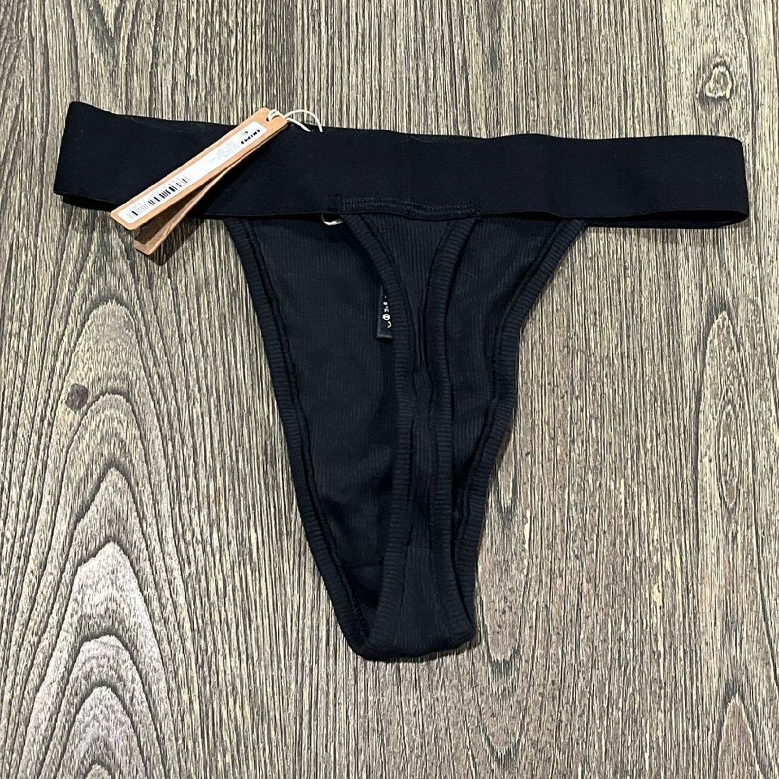 SKIMS NWT Skims Cotton Rib Mid-Rise Thong Underwear Wide XS Size ONE SIZE - 5 Thumbnail