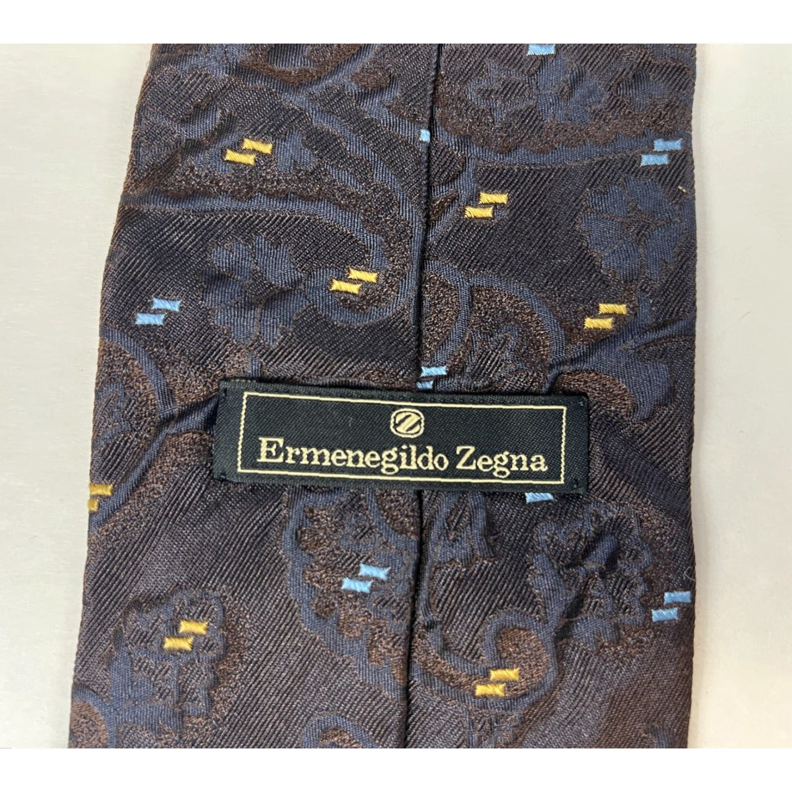 Ermenegildo Zegna Ermenegildo Zegna Tie Jacquard Silk Paisley Men’s Brown 57"-60" Wide 3.75" Made in Italy Size ONE SIZE - 7 Thumbnail