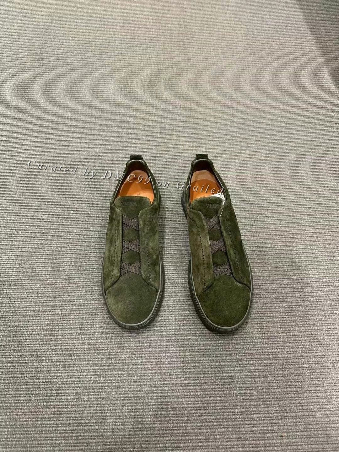 Ermenegildo Zegna Zegna Triple Stitch Dark Green Sneakers Size US 12 / EU 45 - 1 Thumbnail