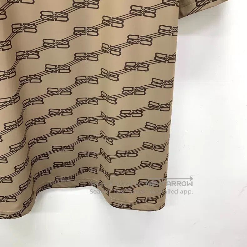 Balenciaga Balenciaga Dark brown lock full print round neck short sle Size US M / EU 48-50 / 2 - 4 Thumbnail