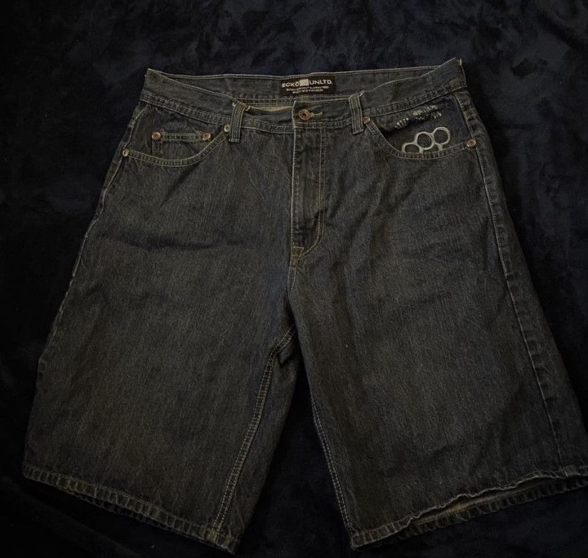 Ecko Unltd. Ecko Untld. Navy Blue Rhino Graphic Jorts Size US 36 / EU 52 - 3 Thumbnail
