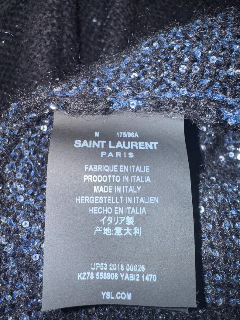 Saint Laurent Paris Saint Laurent Paris Blue Scale Lightning Cardigan Size US M / EU 48-50 / 2 - 3 Thumbnail