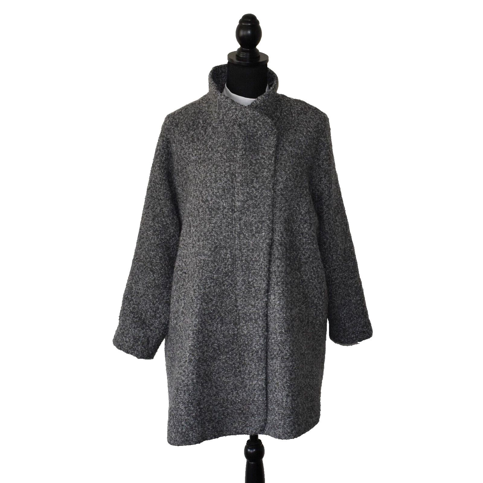 Marine Layer MARINE LAYER Grey Boucle Textured Stephanie Cocoon Coat Sz L Size L / US 10 / IT 46 - 1 Thumbnail