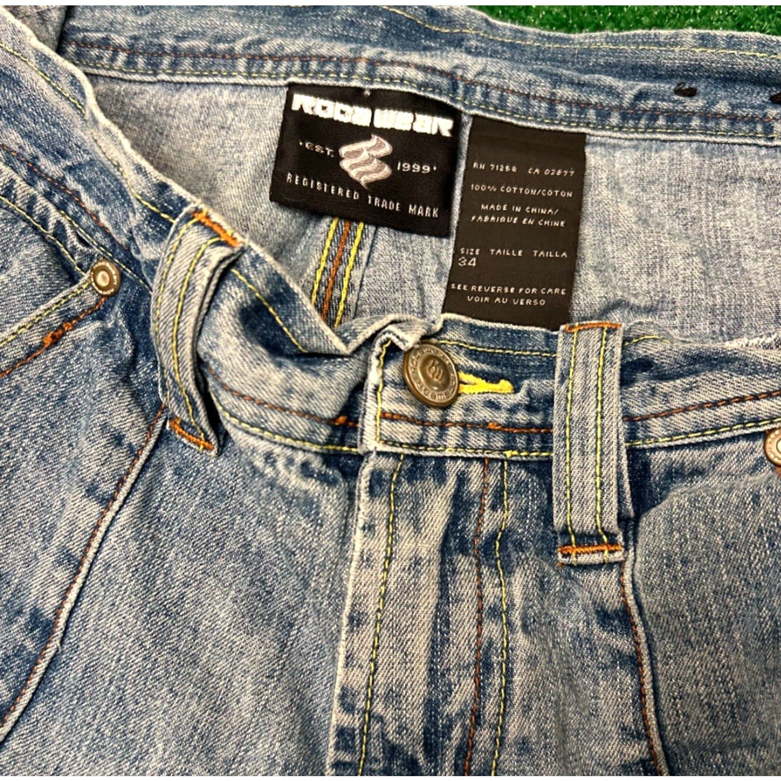 Rocawear VINTAGE Rocawear Baggy Hip Hop Skater Jeans Shorts Mens Size 34 Light Wash JNCO Grunge Hip Hop Punk 90s Size US 34 / EU 50 - 3 Thumbnail