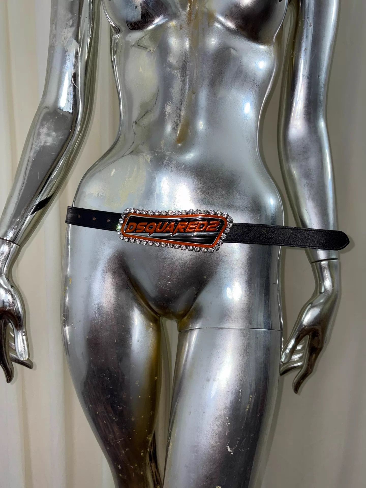 Dsquared2 Dsquared2 d2 Rare Full Diamond Logo Leather Belt Size 90 Size ONE SIZE - 5 Thumbnail