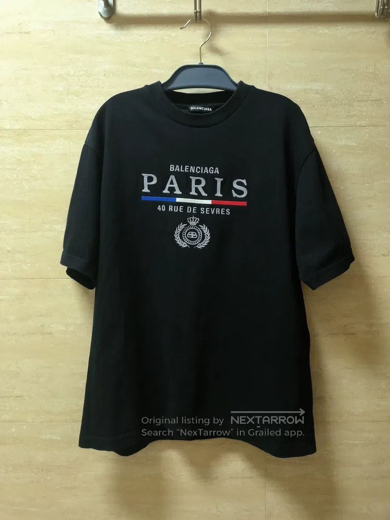 Balenciaga Balenciaga Crown wheat ear embroidery logo T-shirt Size US S / EU 44-46 / 1 - 1 Thumbnail