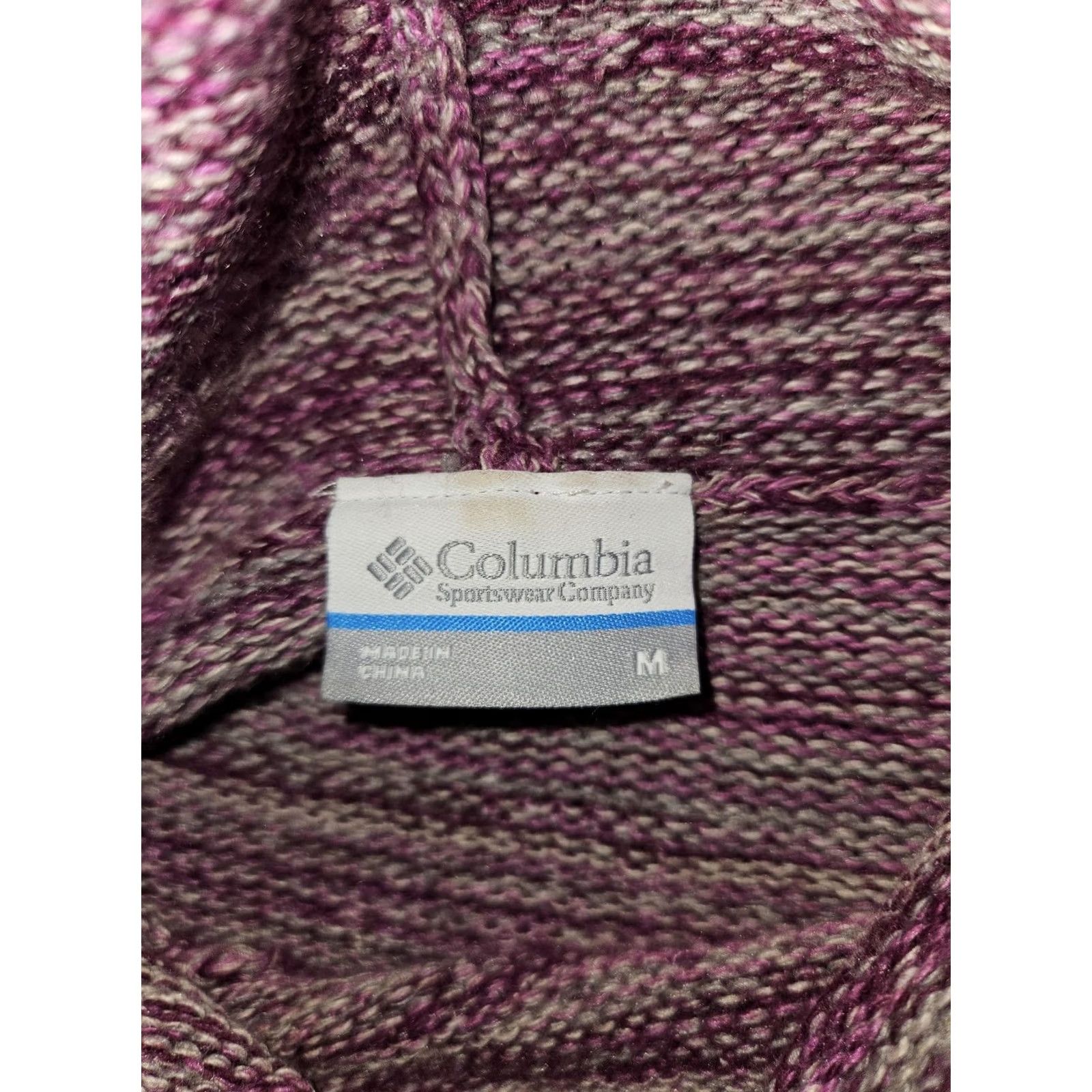 Vintage Columbia Sweater Womens Medium Purple Striped Turtleneck Knit Stretch Casual Size M / US 6-8 / IT 42-44 - 2 Thumbnail